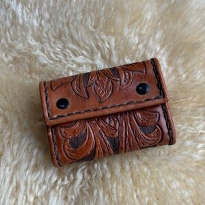 Vintage Tooled Leather Key Wallet